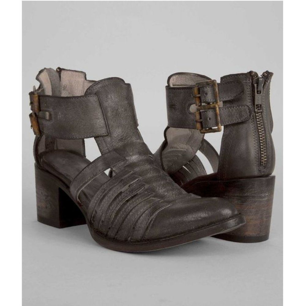 Freebird by Steven Charcoal Cut-Out Ankle Booties